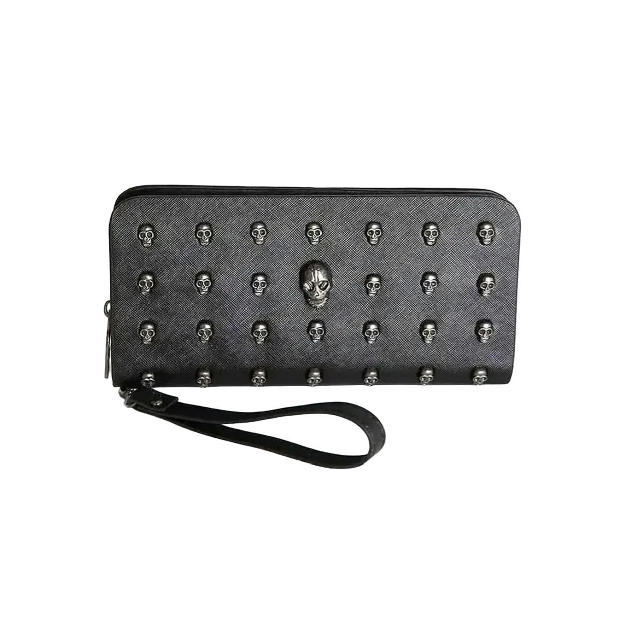 Foto 2 pulgar | Cartera Vintage para Mujer con Cremallera y Tachuelas color Negro