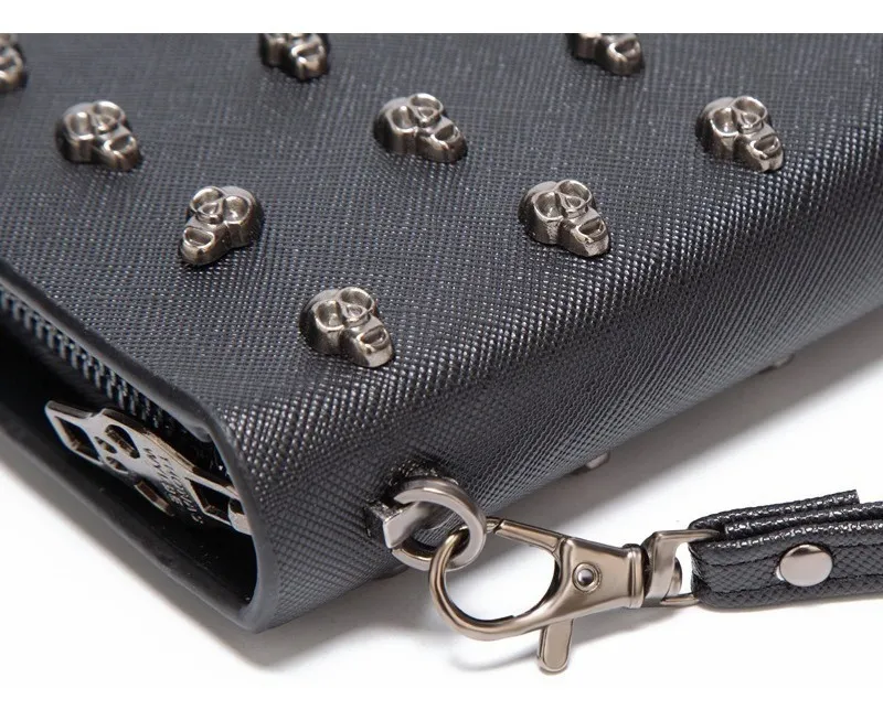 Foto 2 | Cartera Vintage para Mujer con Cremallera y Tachuelas color Negro