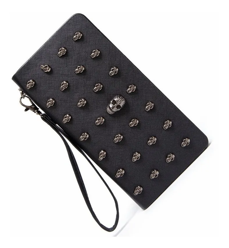 Foto 4 pulgar | Cartera Vintage para Mujer con Cremallera y Tachuelas color Negro