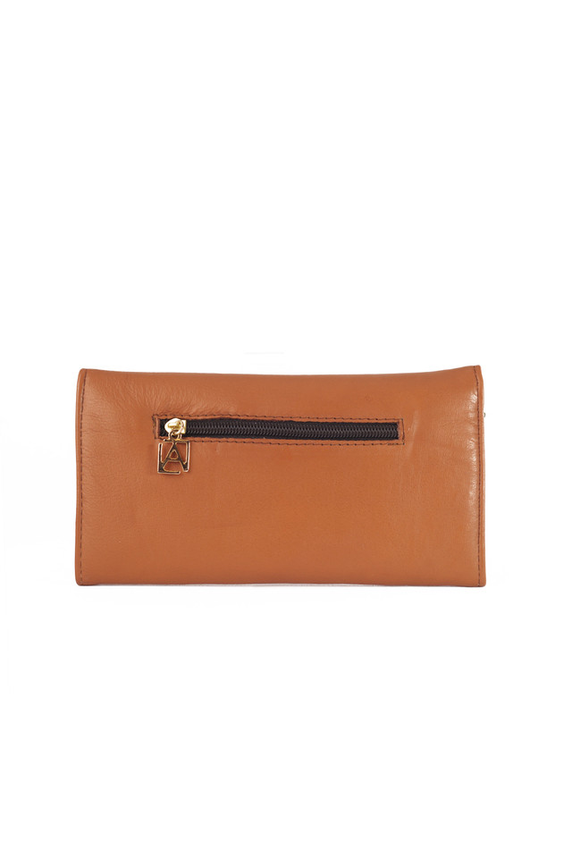 Foto 3 pulgar | Cartera A Ángelozano 102 color Marrón de Piel Vacuna para Mujer