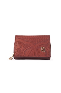 Foto 1 | Cartera A Ángelozano Kate color Marrón de Piel Grabada para Mujer