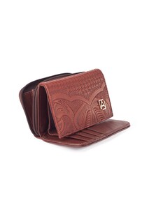 Foto 3 | Cartera A Ángelozano Kate color Marrón de Piel Grabada para Mujer