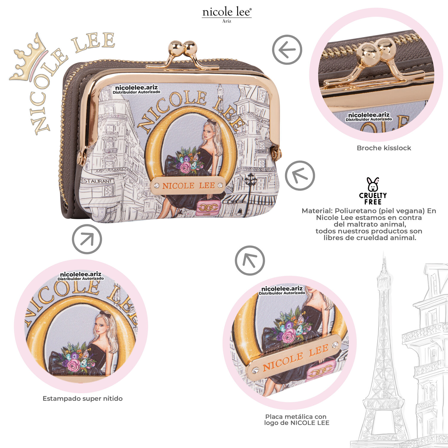 Foto 3 pulgar | Cartera Nicole Lee Manuela Dreaming The City
