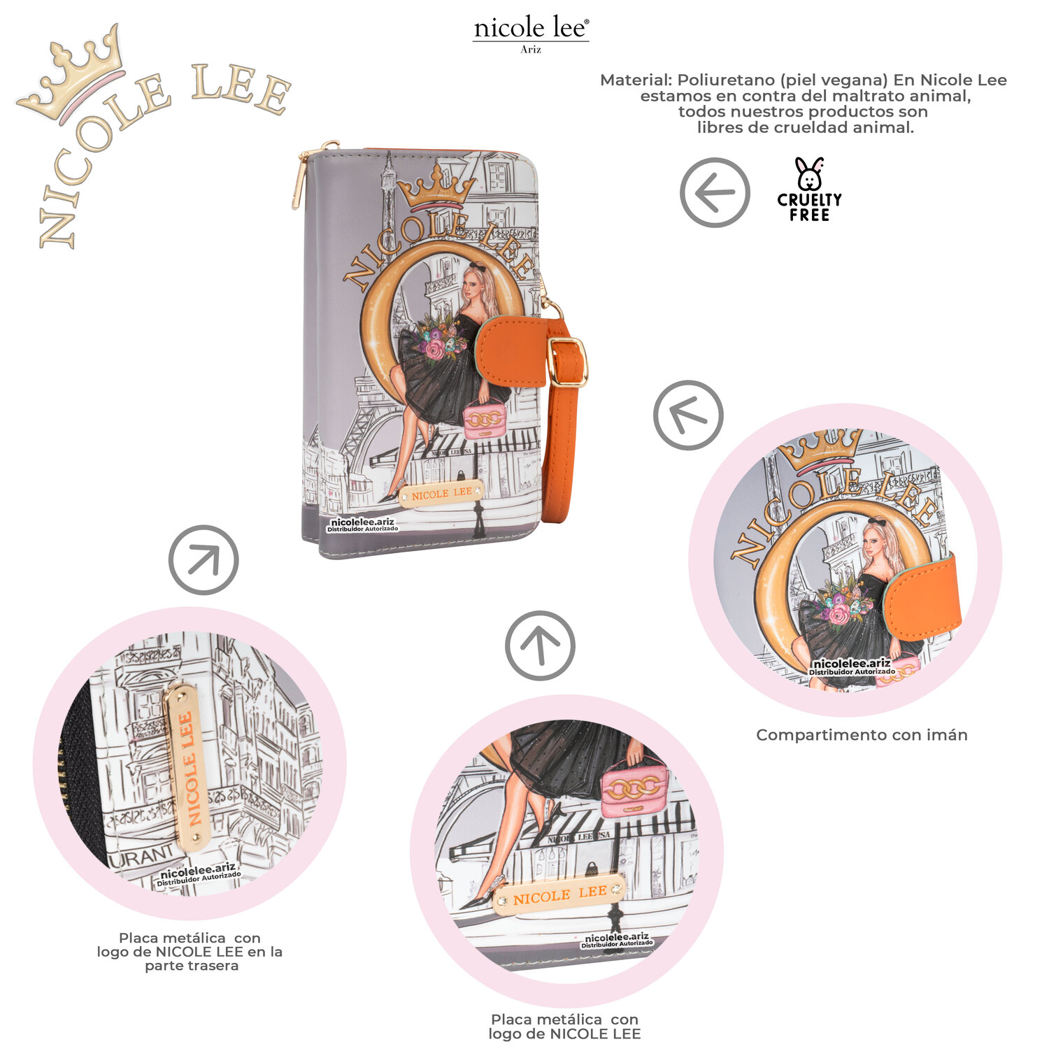 Foto 2 | Set Portacelular y Tarjetero Nicole Lee Dreaming The City
