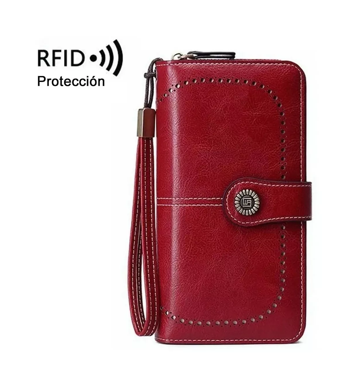 Foto 4 pulgar | Cartera Billetera BELUG Antirrobo Gran Capacidad Rojo para Mujer