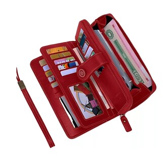 Foto 5 | Cartera Billetera BELUG Antirrobo Gran Capacidad Rojo para Mujer