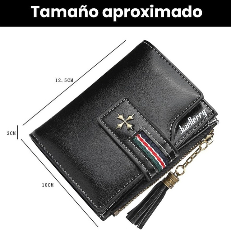Foto 4 pulgar | Cartera Funbu tipo Piel Múltiples Ranuras Broche Monedero Pompón color Azul