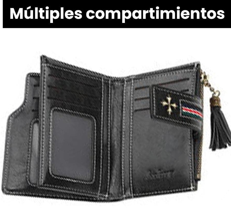 Foto 6 pulgar | Cartera Funbu tipo Piel Múltiples Ranuras Broche Monedero Pompón color Azul