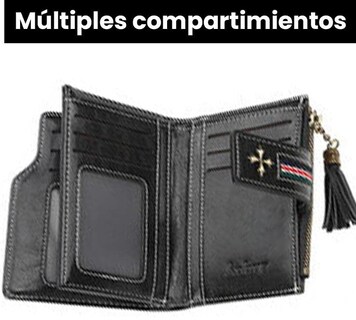 Foto 5 | Cartera Funbu tipo Piel Múltiples Ranuras Broche Monedero Pompón color Azul