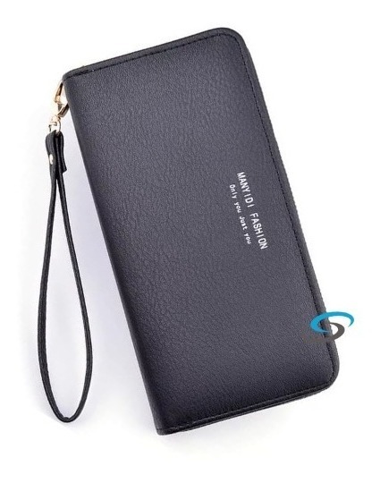 Cartera Funbu con Brazalete Monedero Billetera Tipo Piel color Negro para Dama