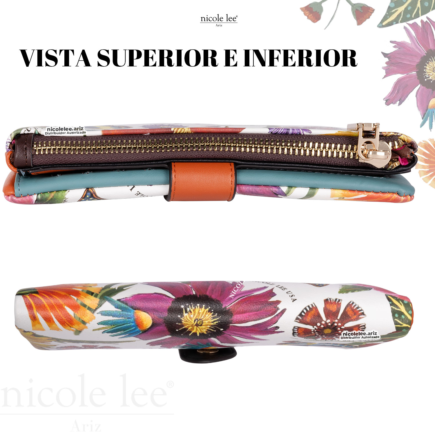 Foto 5 pulgar | Cartera Nicole Lee Amanda Multicolor Flexible Butter-flower White