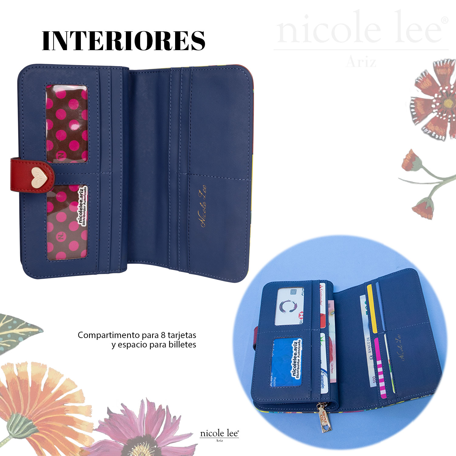 Foto 4 | Cartera Nicole Lee con Correa Butter-Flower Multicolor