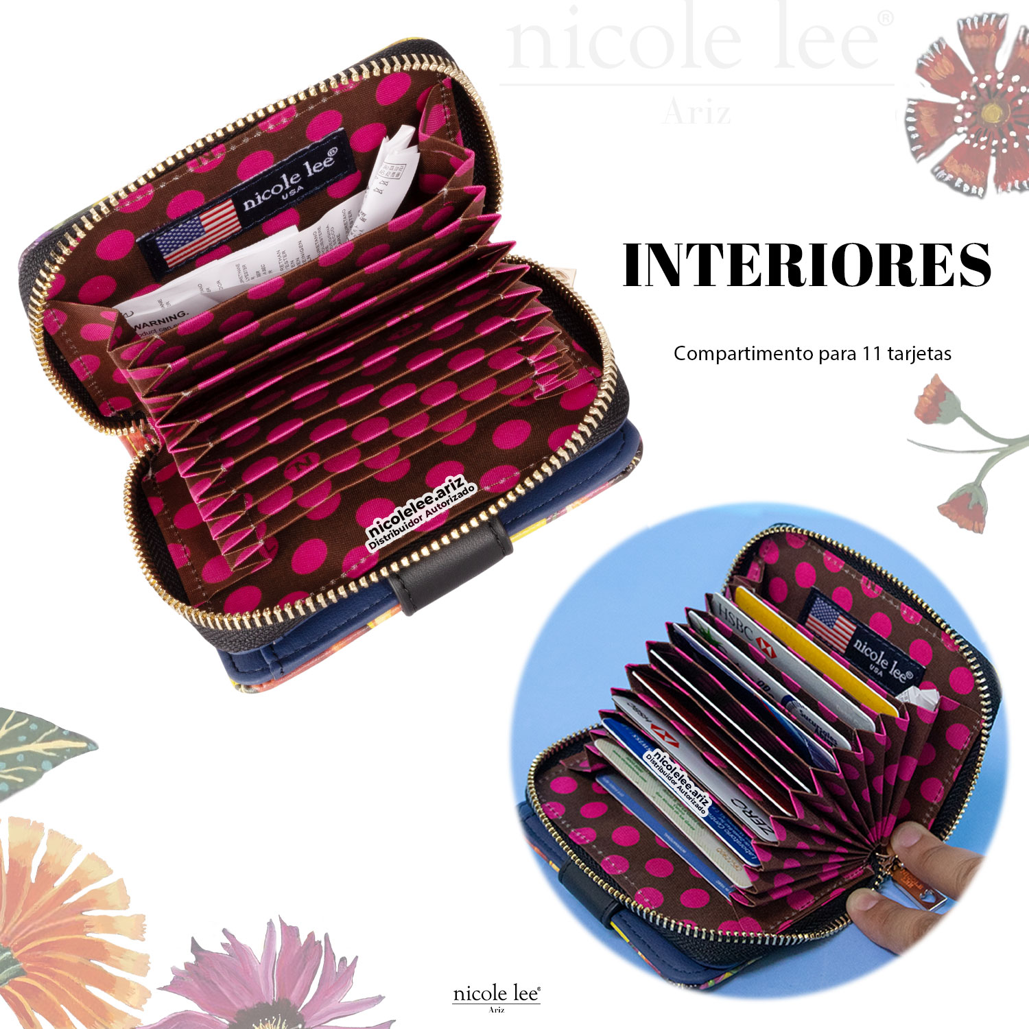 Foto 4 pulgar | Cartera Chica Nicole Lee con Tarjetero Butter-flower Mustard