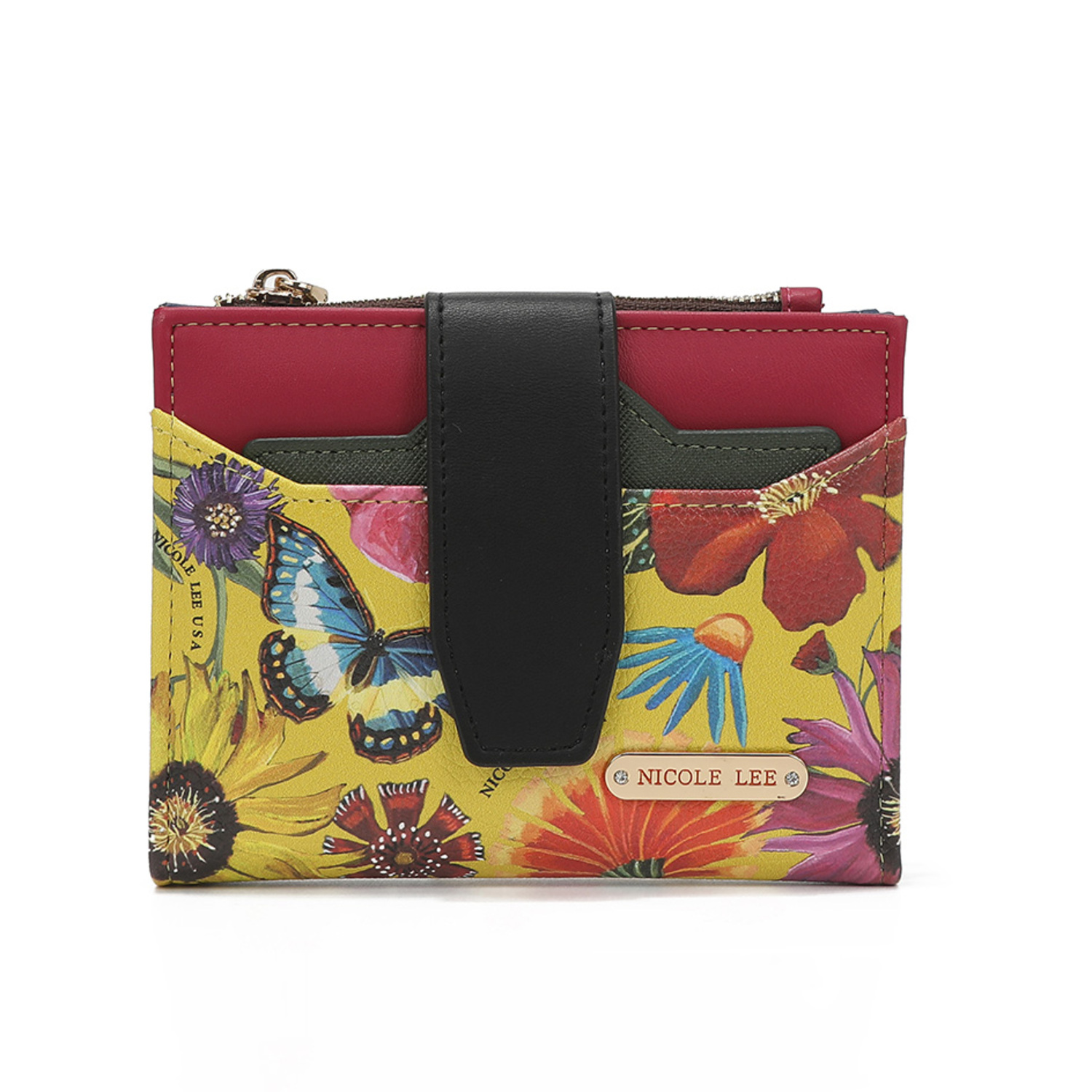 Set Marca Nicole Lee Cartera y Tarjetero Butter-Flower Multicolor