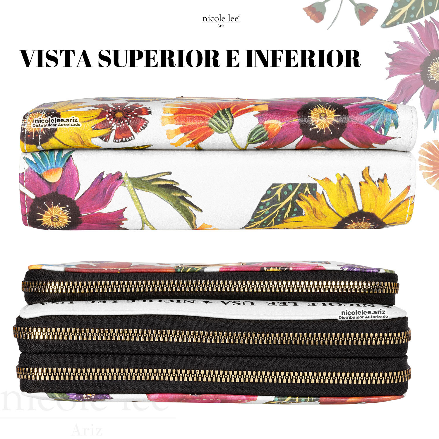 Foto 5 pulgar | Cartera Nicole Lee Demi Doble Bolsillo Butter-Flower Multicolor