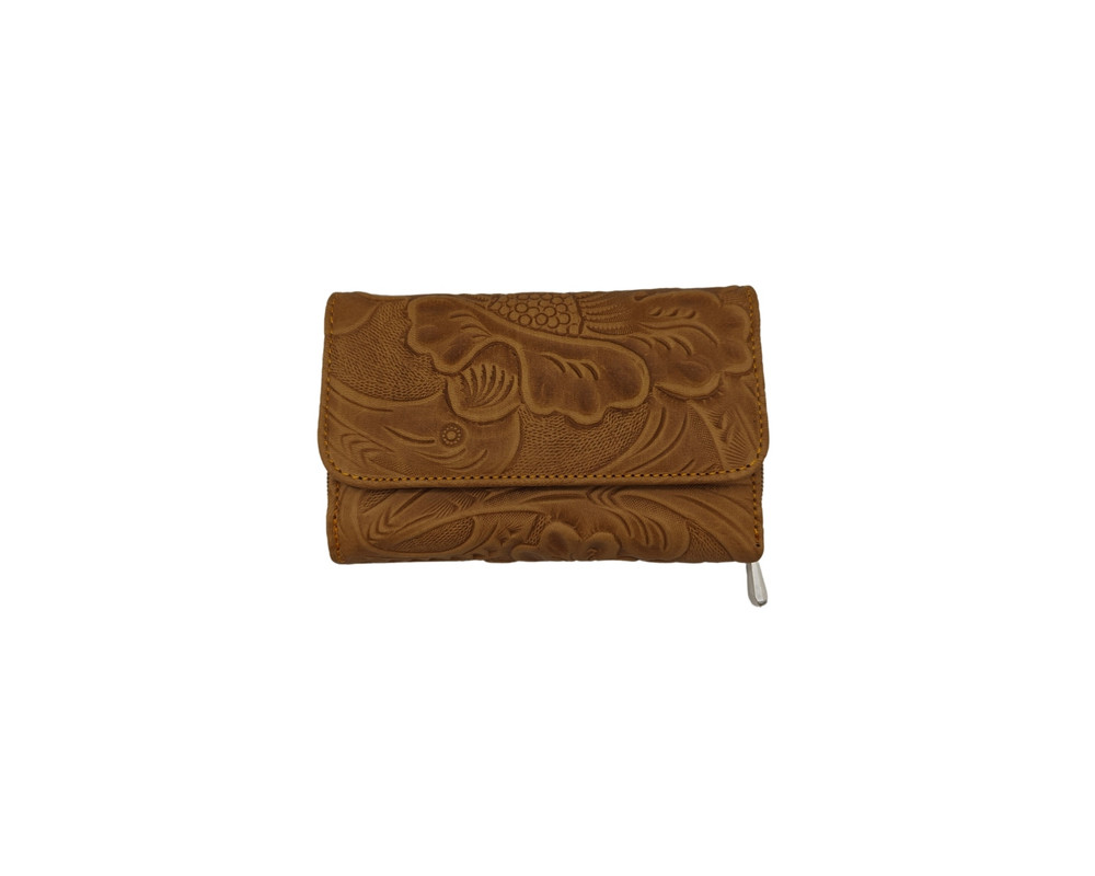 Cartera En Piel Vacuno Cincelada Fana Sofia Avellana
