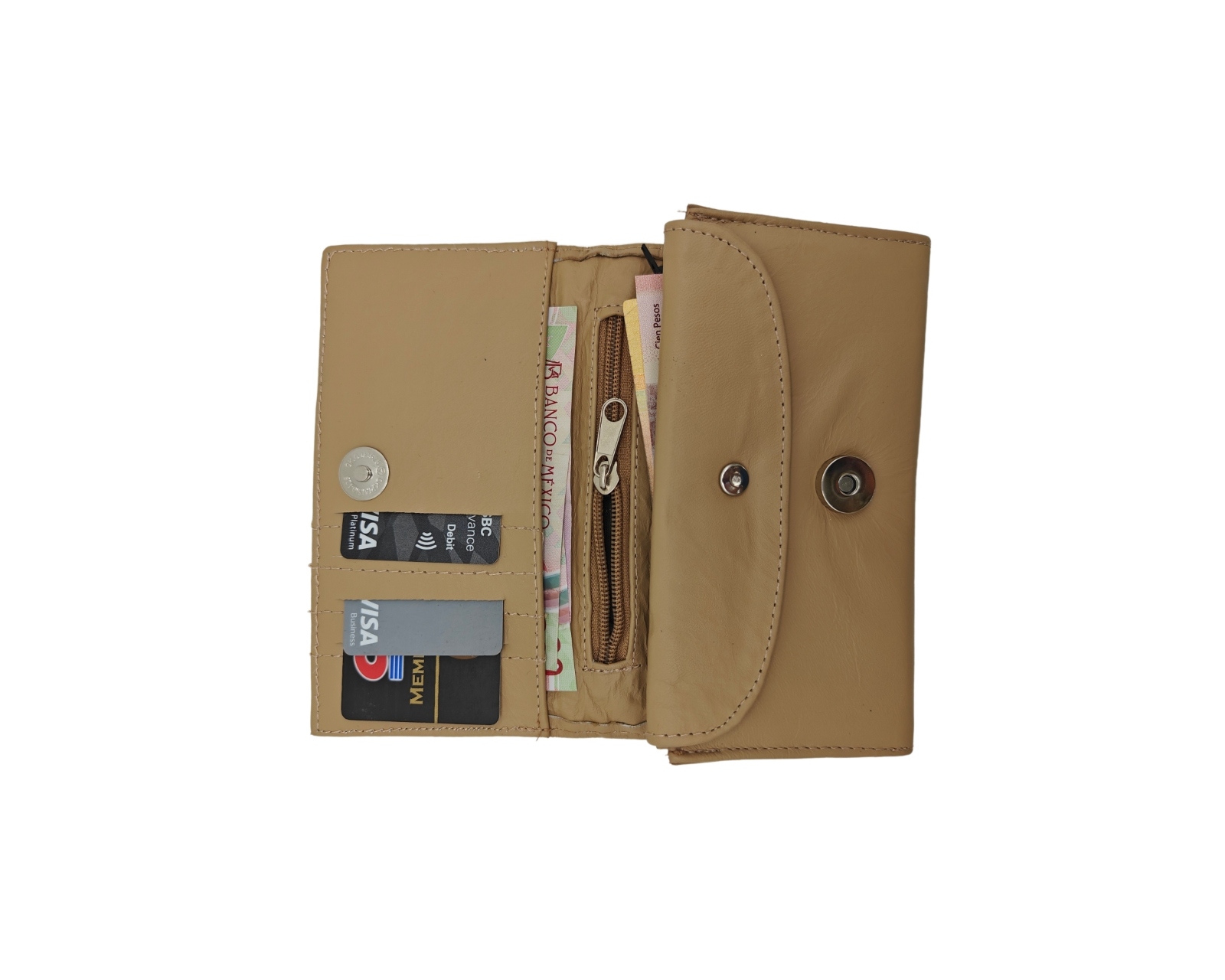 Foto 5 | Cartera En Piel Vacuno Fana Lisa Camel