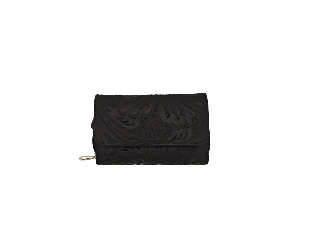 Cartera En Piel Vacuno Cincelada Fana Sofia Negro