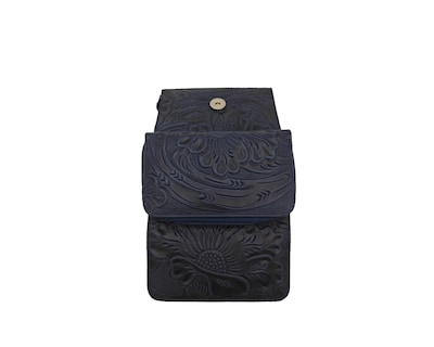 Foto 5 | Cartera En Piel Vacuno Cincelada Fana Sofia Azul Marino