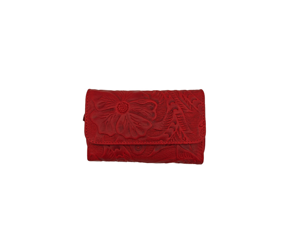 Foto 2 pulgar | Cartera En Piel Vacuno Cincelada Fana Sofia Rojo