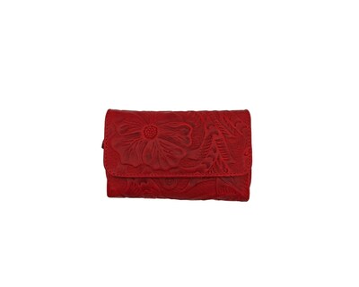 Foto 1 | Cartera En Piel Vacuno Cincelada Fana Sofia Rojo