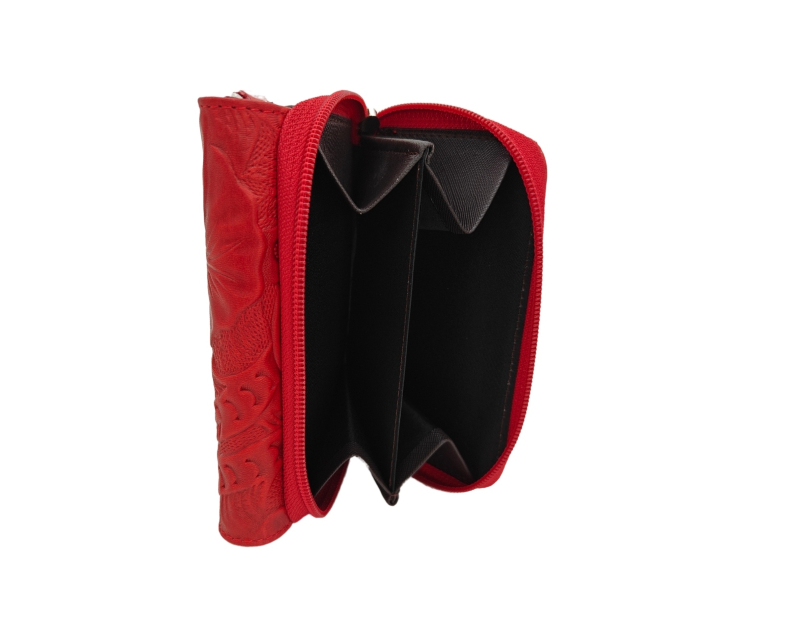 Foto 4 pulgar | Cartera En Piel Vacuno Cincelada Fana Sofia Rojo