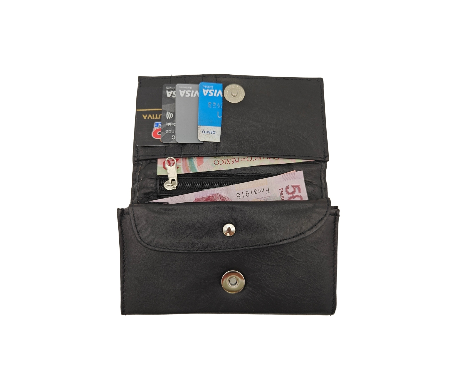 Foto 5 | Cartera En Piel Vacuno Fana Lisa Negro