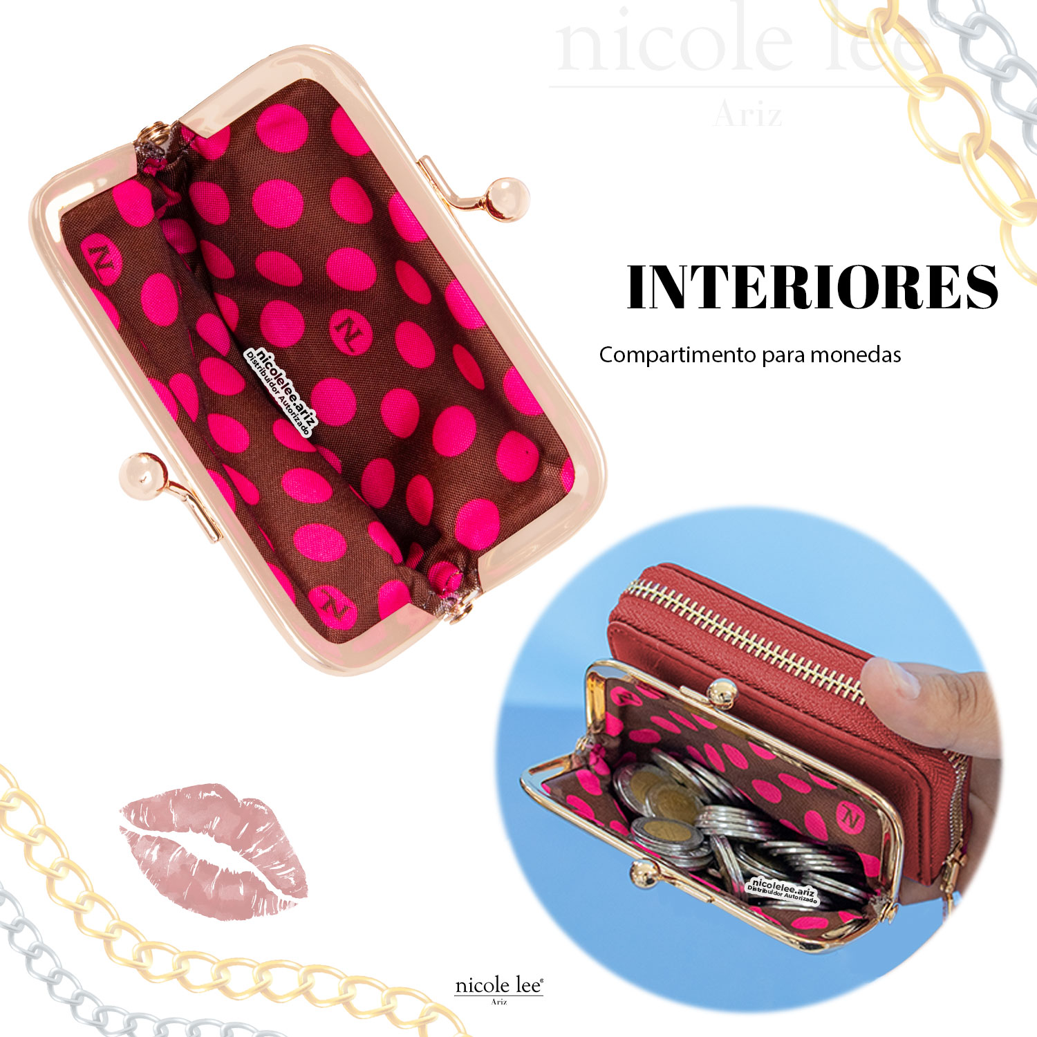 Foto 5 pulgar | Cartera Manuela Marca Nicole Lee Con Tarjetero Goddess Of Love