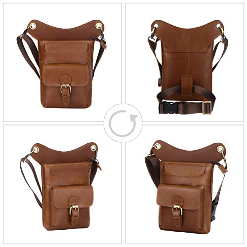 Foto 6 pulgar | Venta Internacional - Bolsa Piernera de Piel Café