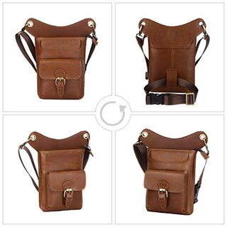 Foto 5 | Venta Internacional - Bolsa Piernera de Piel Café