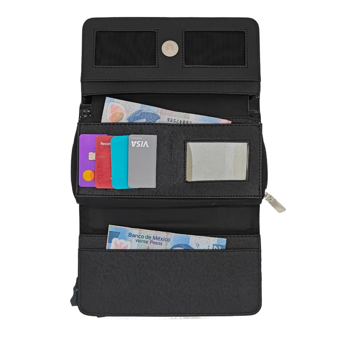 Foto 3 pulgar | Cartera en Piel Vacuna Fana Gaga Negra de Charol