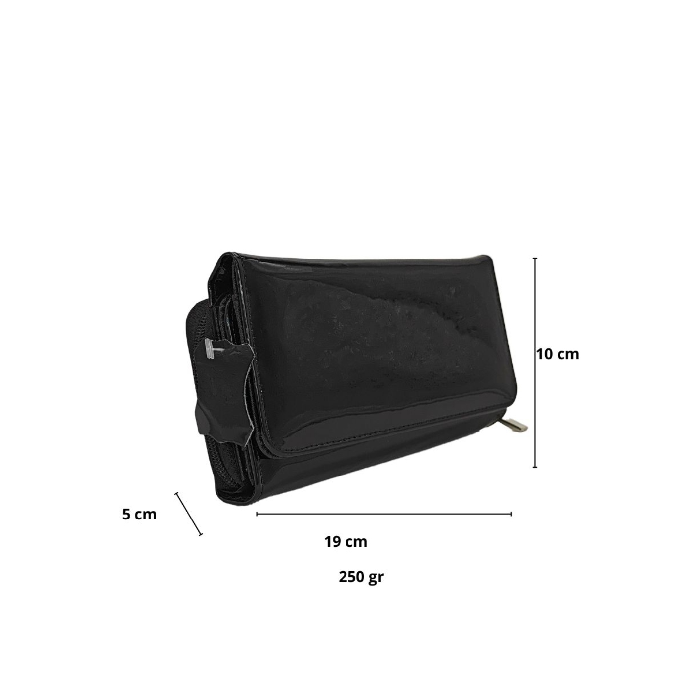 Foto 6 pulgar | Cartera en Piel Vacuna Fana Gaga Negra de Charol