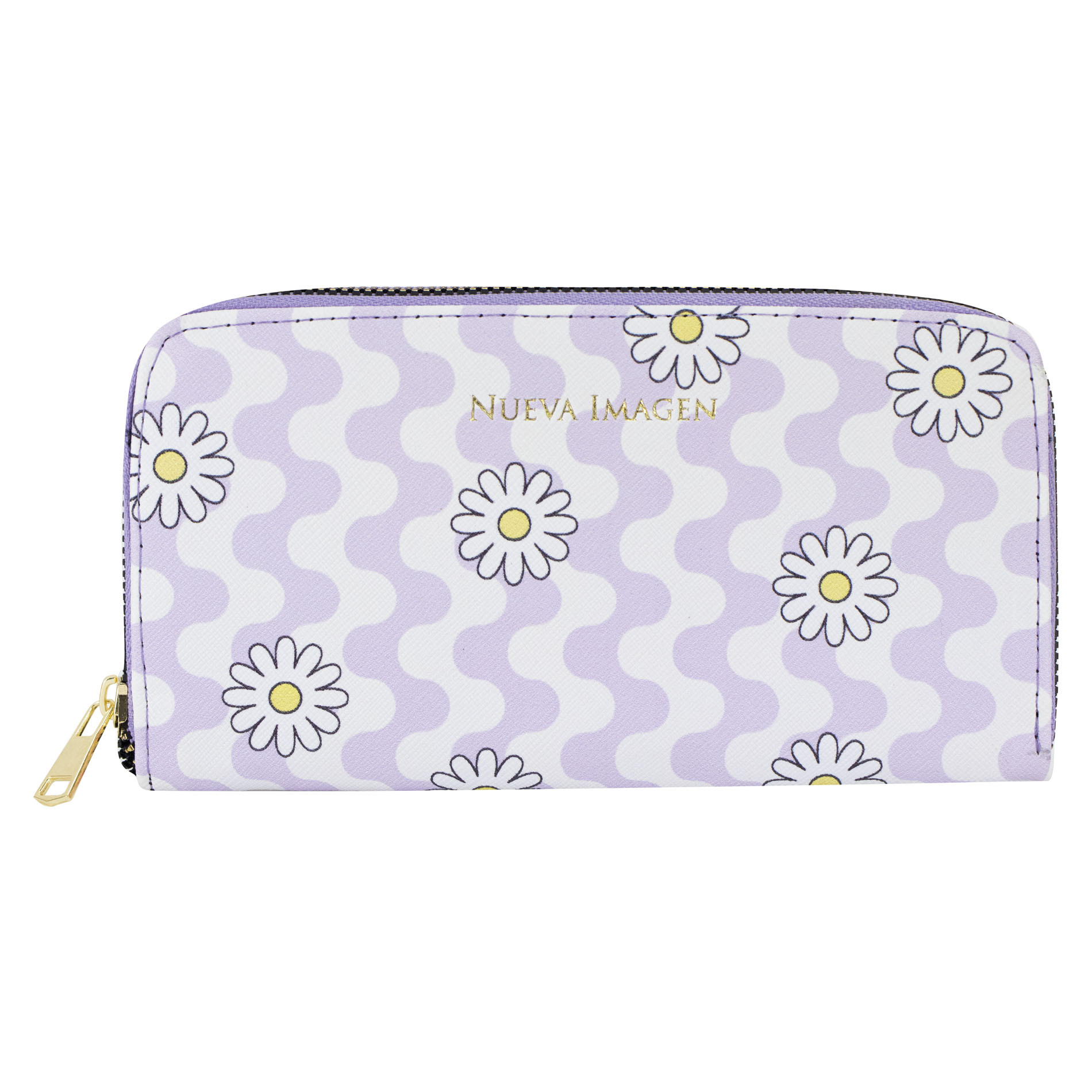 Cartera Nueva Imagen Lila Flor Retro Sintética Est.3 para Dama