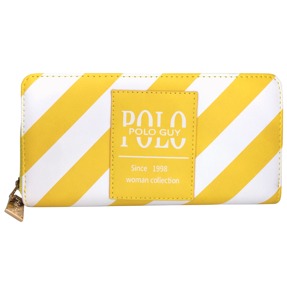Foto 2 pulgar | Cartera para Dama Polo Guy de Vinil Moderna Amarillo