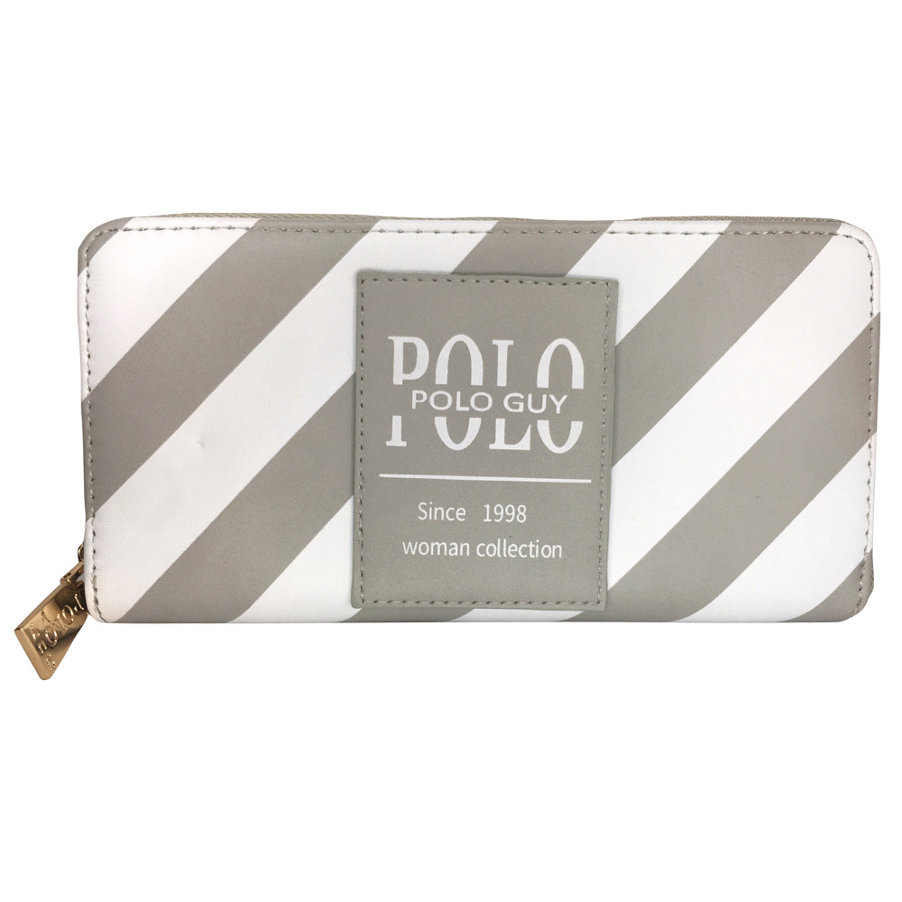 Foto 2 pulgar | Cartera para Dama Polo Guy de Vinil Moderna Plata