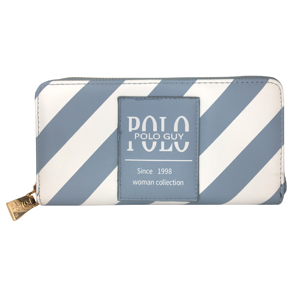 Cartera para Dama Polo Guy de Vinil Moderna Azul
