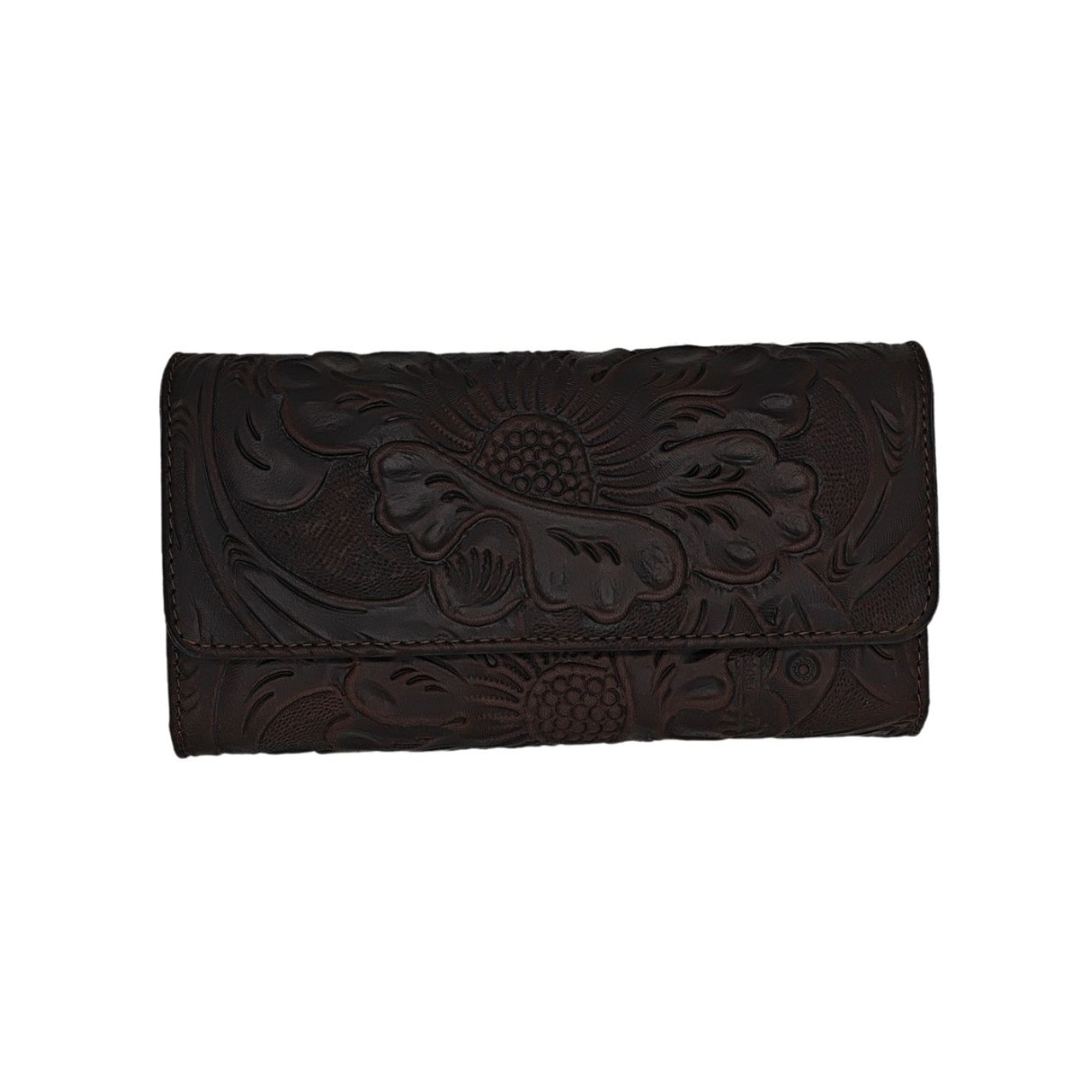Cartera En Piel Vacuno Cincelada Fana Fanny Café