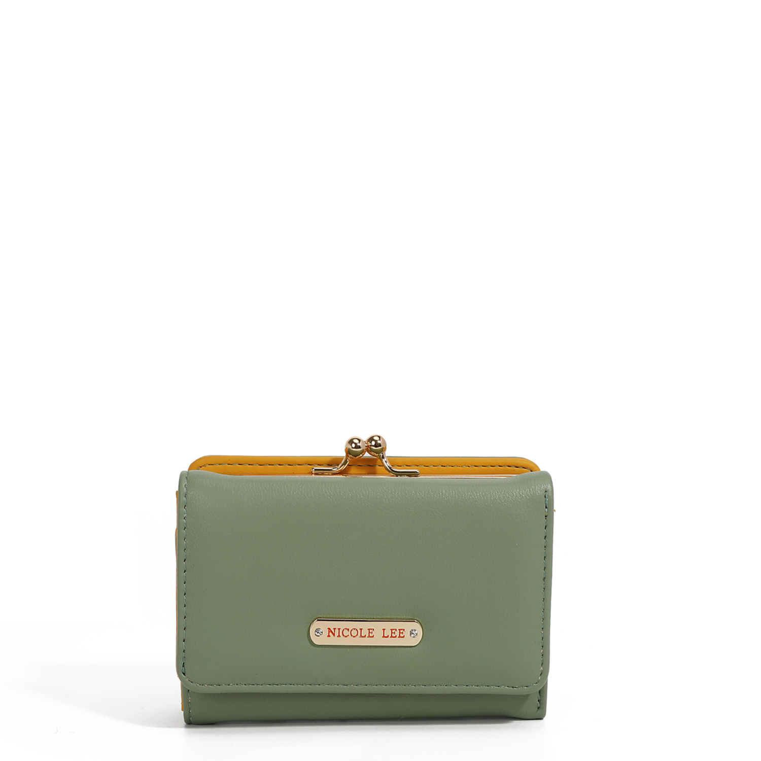 Foto 1 | Cartera Nicole Lee Compacta Lisa con Solapa Verde