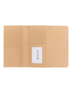 Foto 3 | Cartera Guess Bowie Debossed Logo Slim Clutch Beige