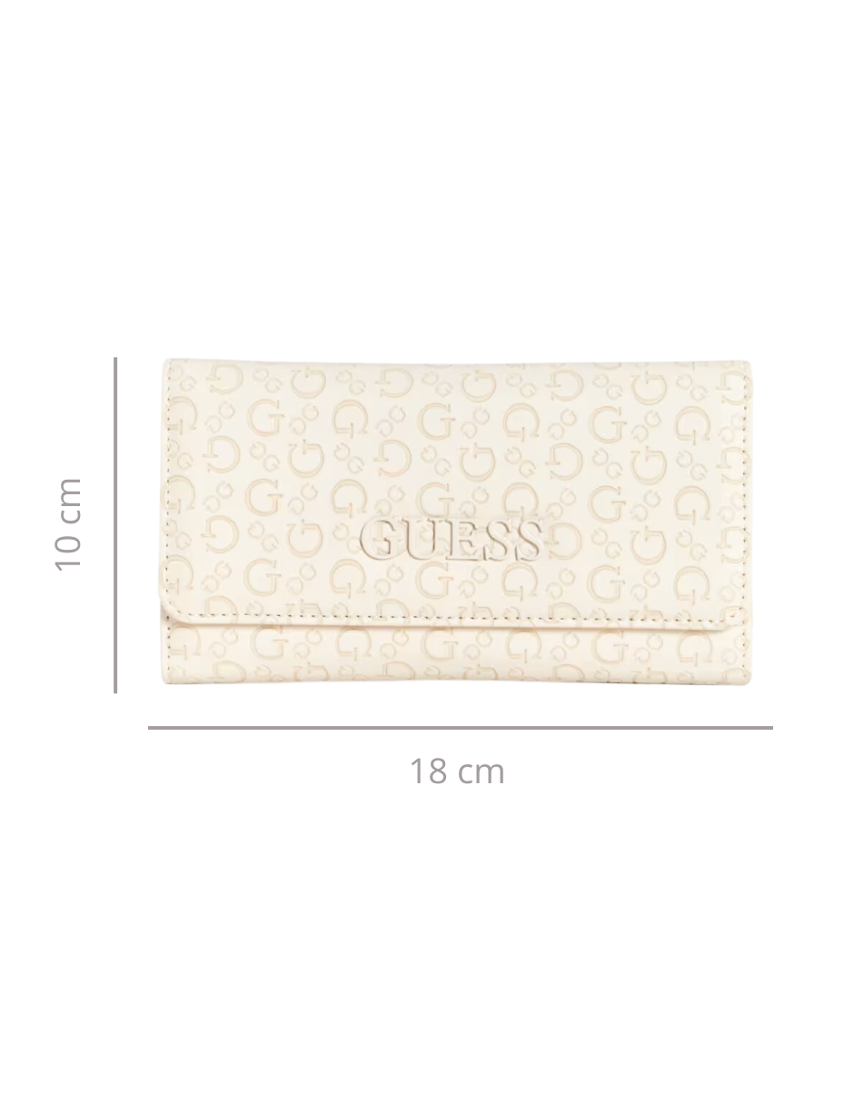 Foto 5 pulgar | Cartera Guess Bowie Debossed Logo Slim Clutch Beige