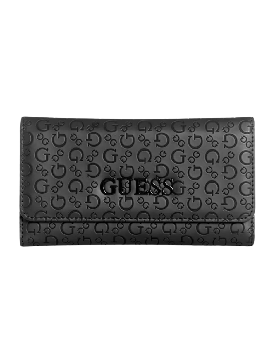 Foto 2 pulgar | Cartera Guess Bowie Debossed Logo Slim Clutch Negra