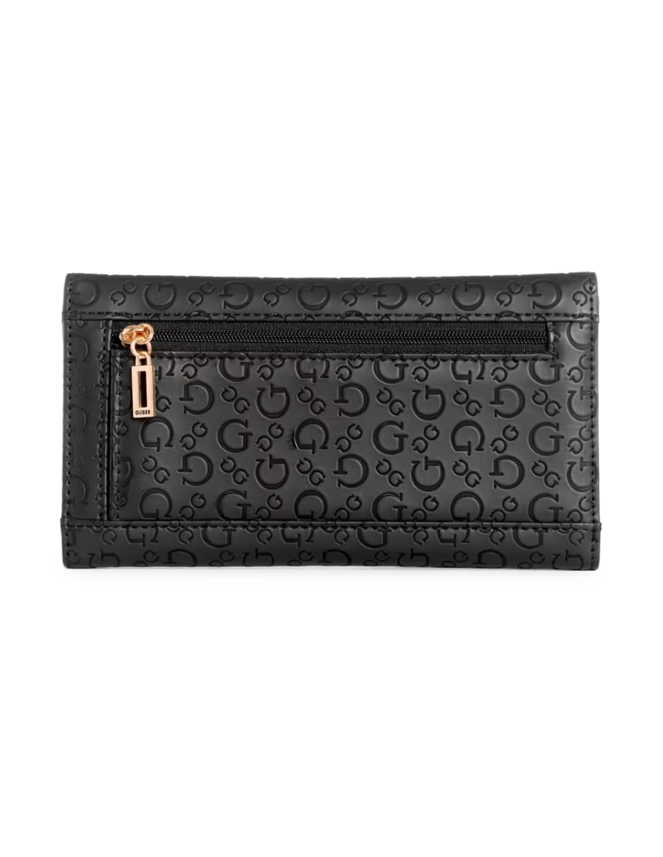 Foto 3 pulgar | Cartera Guess Bowie Debossed Logo Slim Clutch Negra