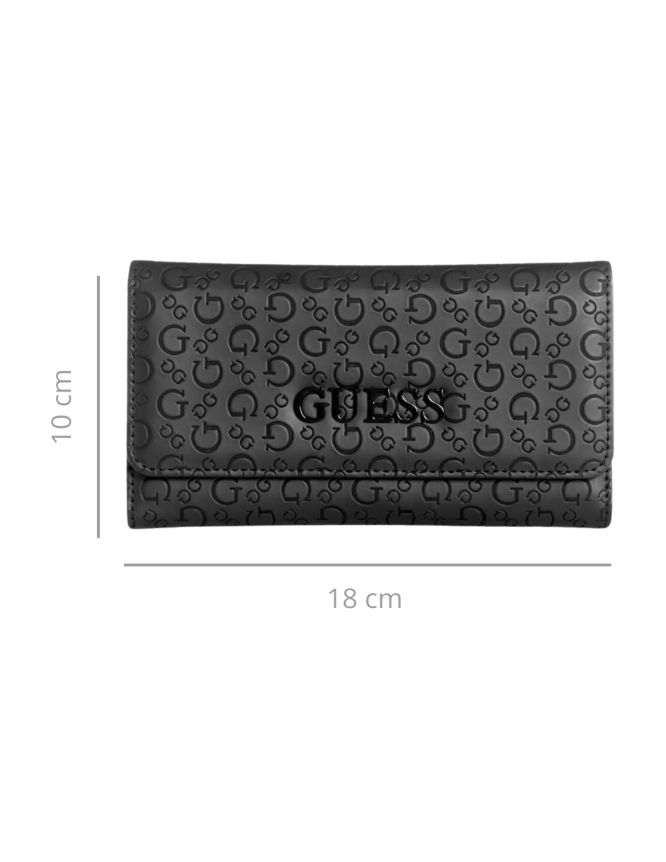 Foto 5 pulgar | Cartera Guess Bowie Debossed Logo Slim Clutch Negra