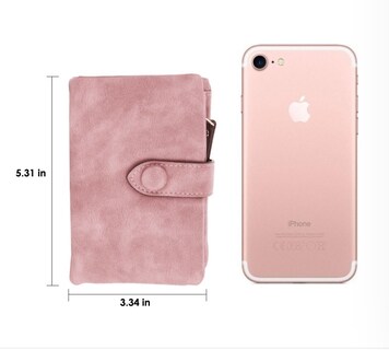 Foto 3 | Pequeña Cartera Corta Plegable Rosa