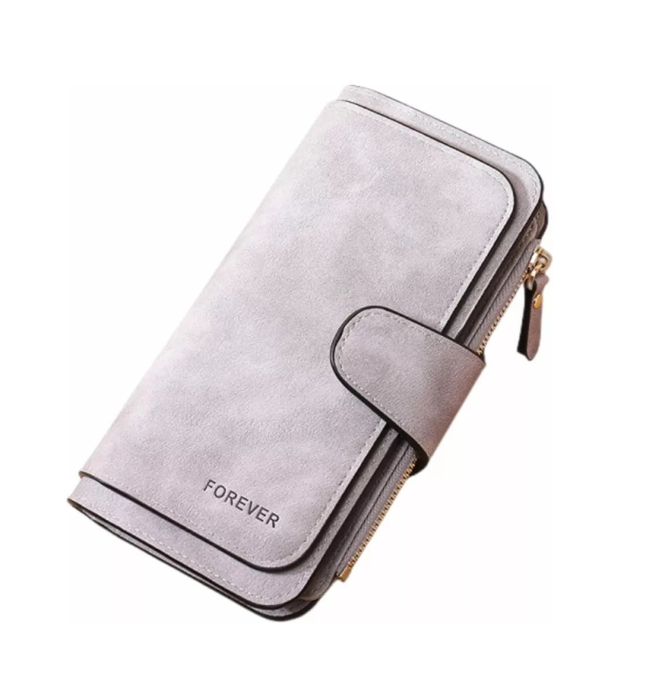Cartera Con Monedero Para Mujer Gris