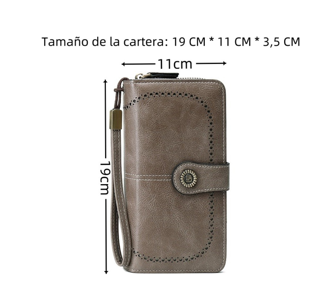 Foto 3 pulgar | Cartera Para Mujer Gran Capacidad Gris