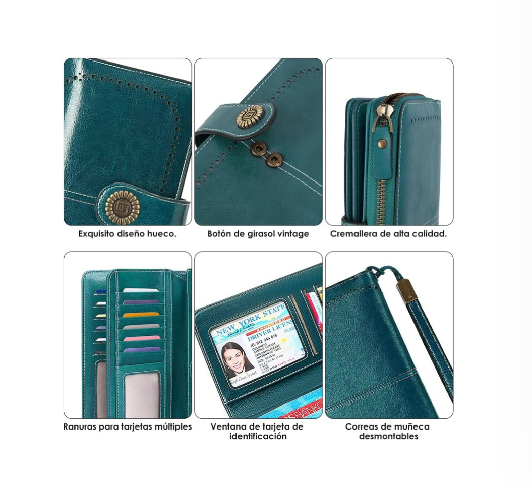 Foto 4 pulgar | Cartera Para Mujer Gran Capacidad Gris