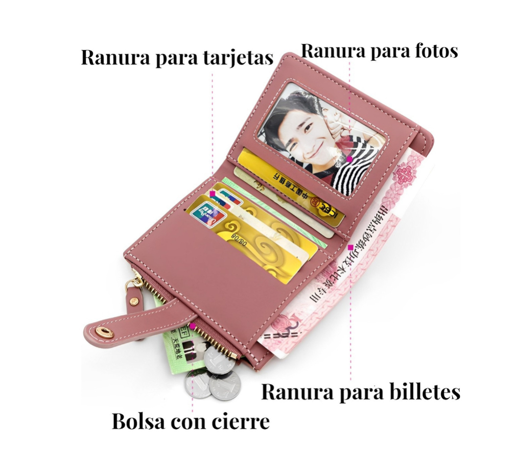 Foto 2 | Monedero De Mujer Rosa