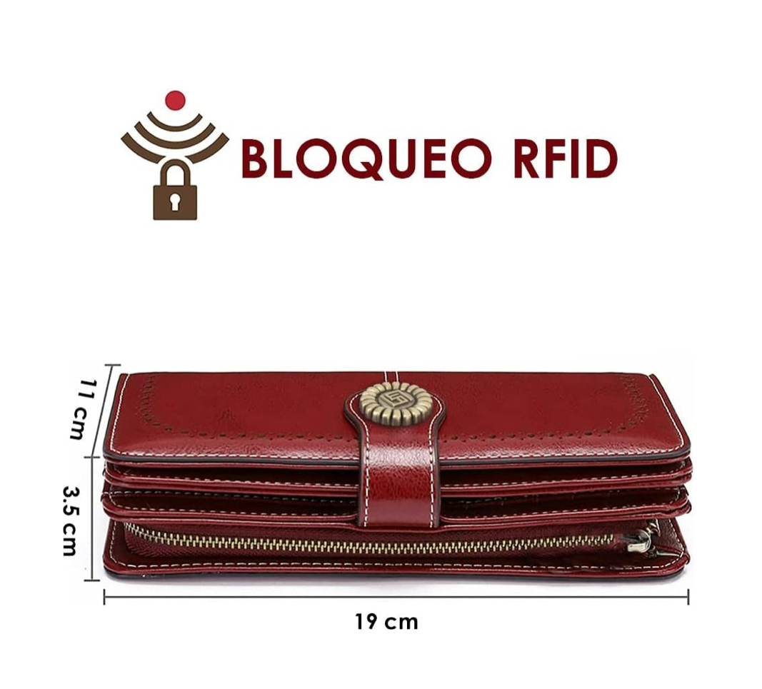 Foto 3 pulgar | Cartera Para Mujer Gran Capacidad Rojo