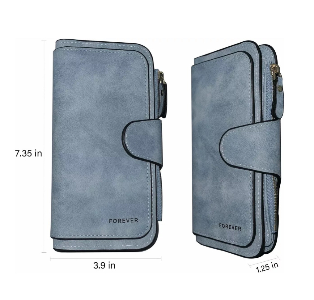 Foto 3 pulgar | Cartera Con Monedero Para Mujer Celeste